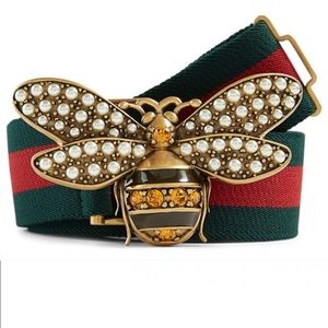 Gucci Queen Margaret Web Belt in Green